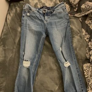 Dark wash ripped jeans